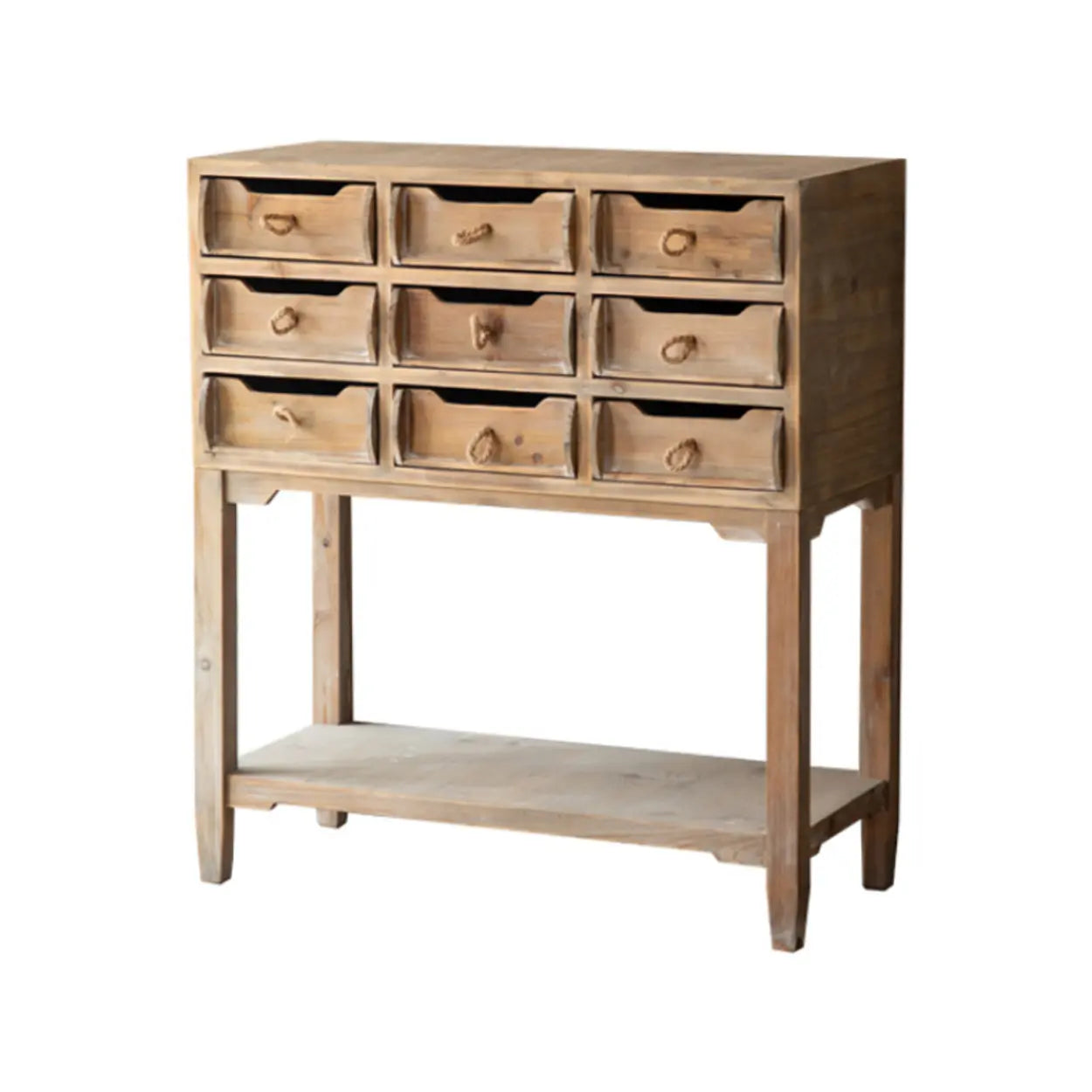 Rectangular Weathered Pine Storage Console Table