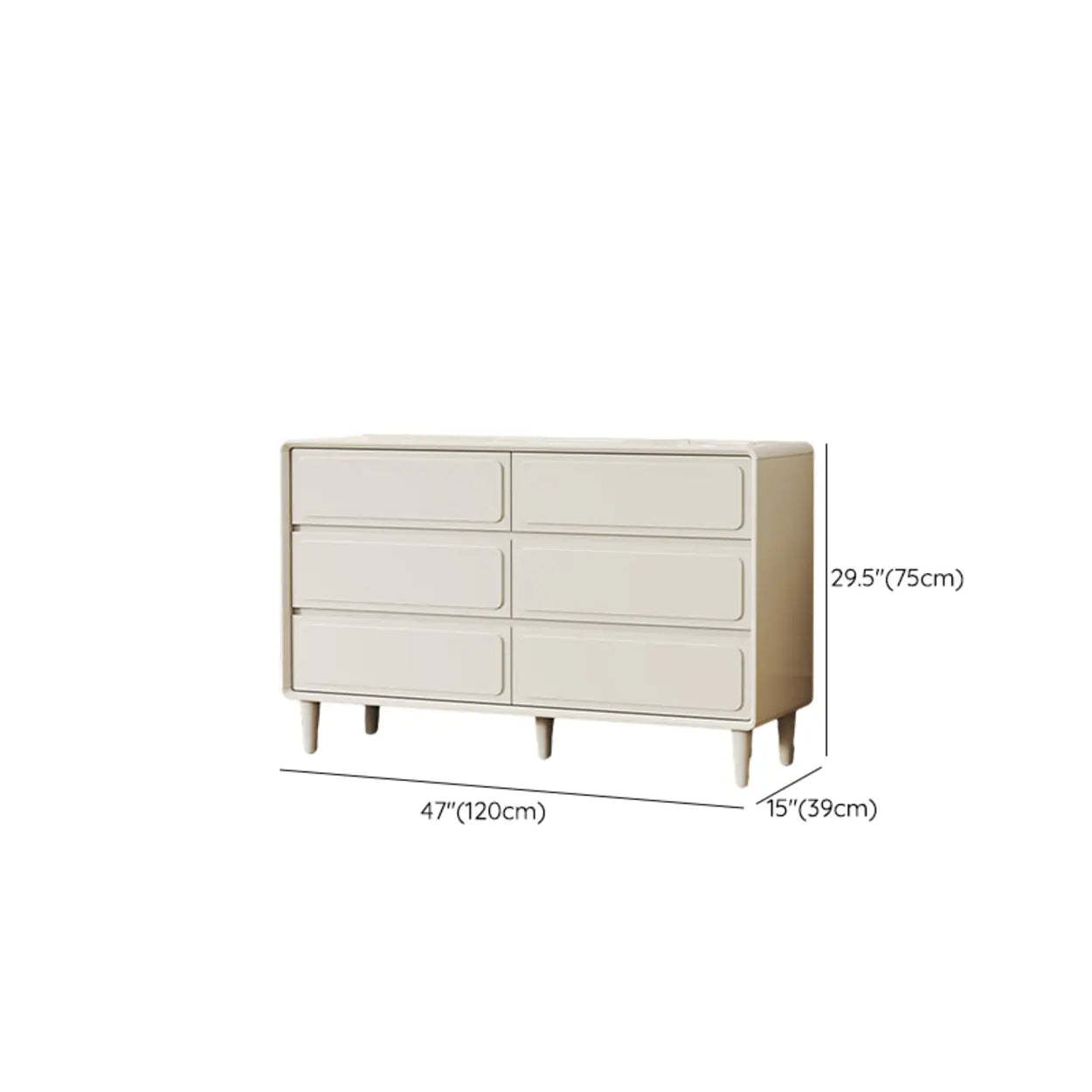 Modern White Wood Rectangular Dresser