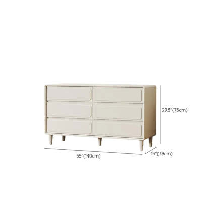 Modern White Wood Rectangular Dresser