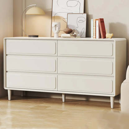Modern White Wood Rectangular Dresser