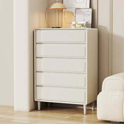 Modern White Wood Rectangular Dresser