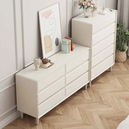 Modern White Wood Rectangular Dresser