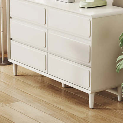 Modern White Wood Rectangular Dresser