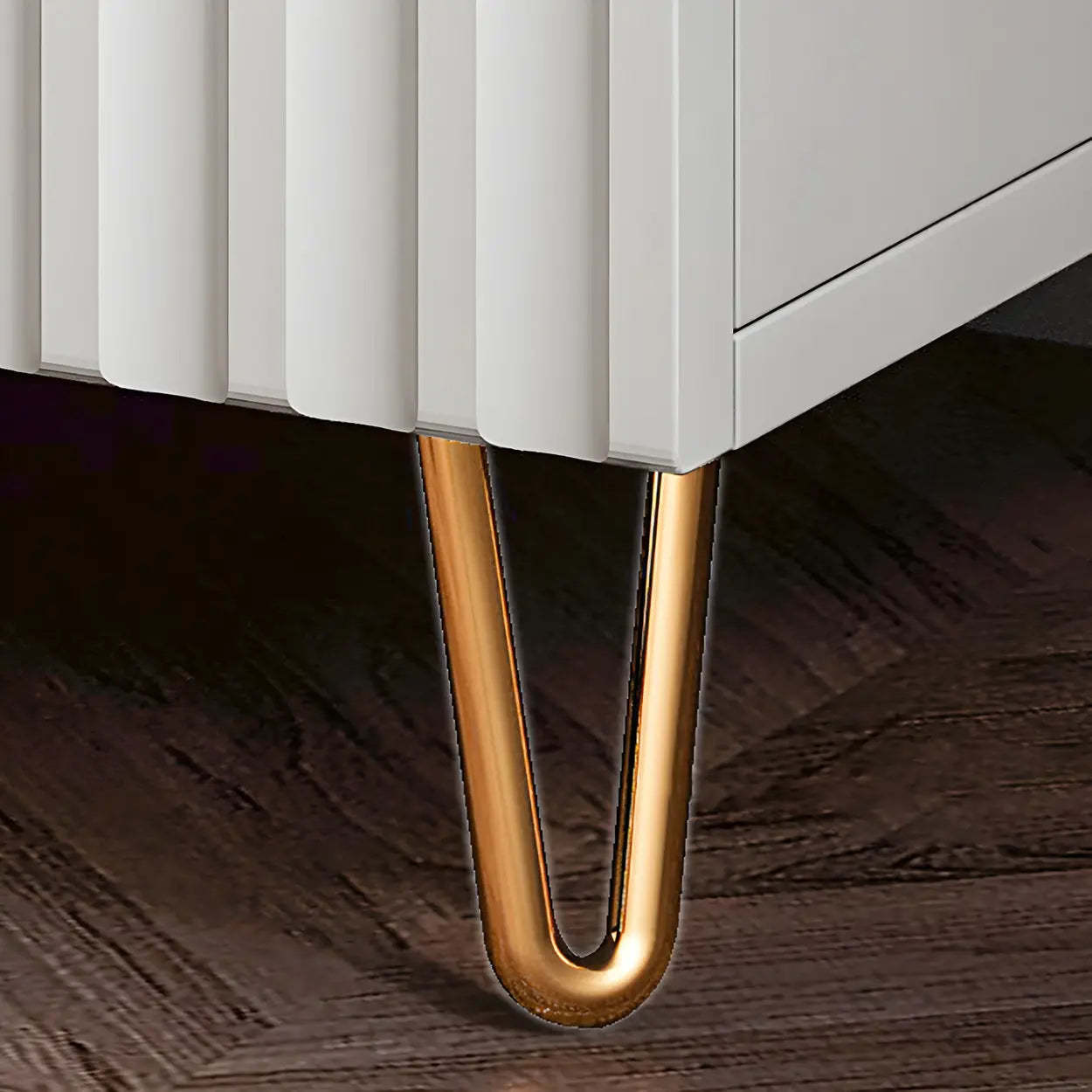Stylish Rectangular White Wood Nightstand with Drawers — 1 Piece