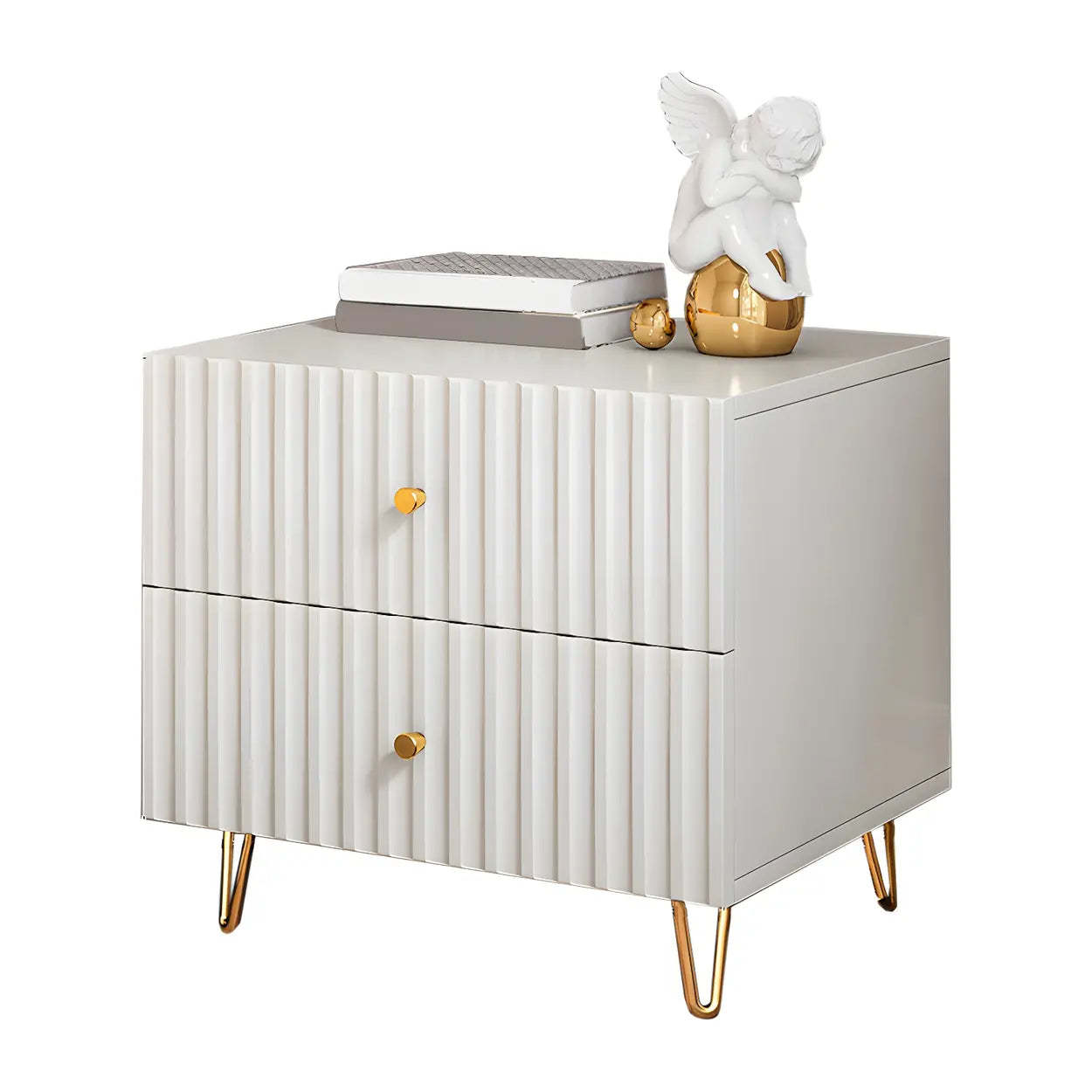 Modern rectangular stylish nightstands in wood — 16" L x 16" W x 18.5" H / Set of 1