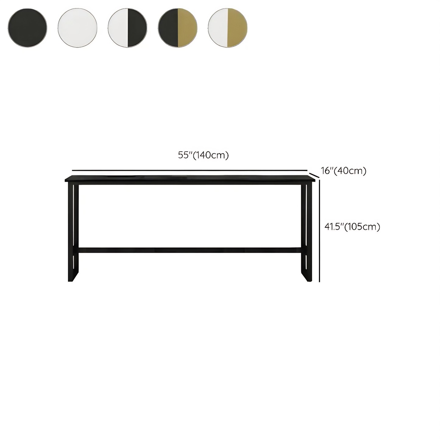 Rectangular Wood Bar Table with Footrest