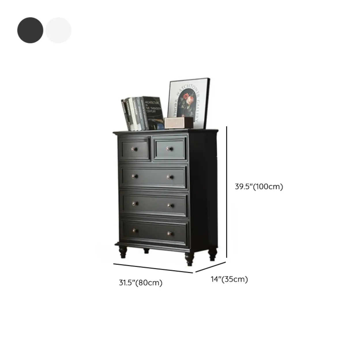 Rectangular Wood Black Makeup Vanity Set with Mirror