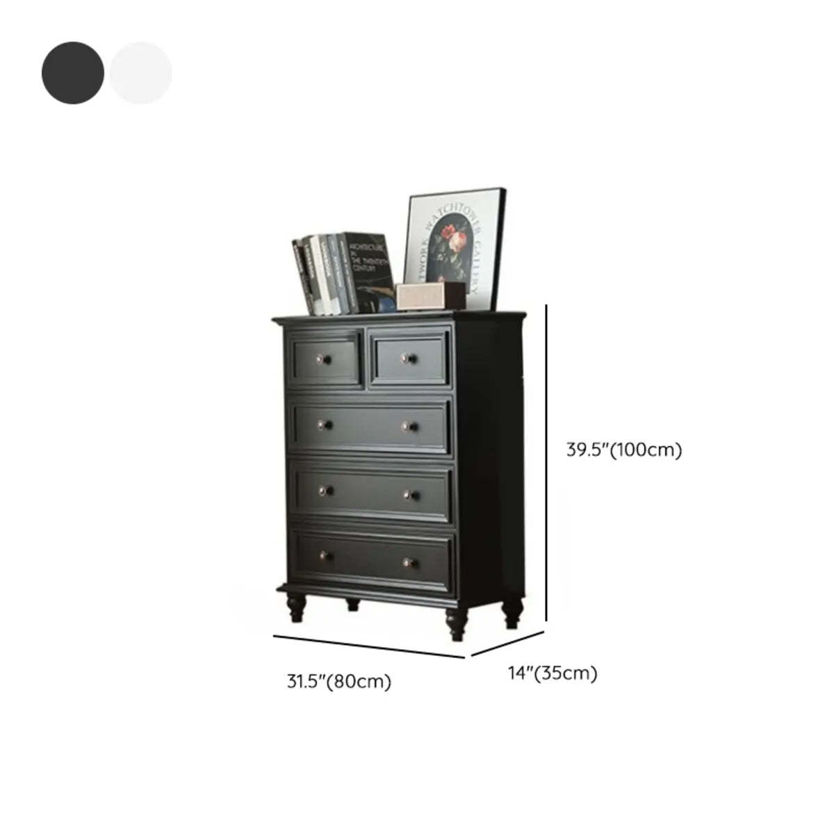 Rectangular Wood Black Makeup Vanity Set with Mirror