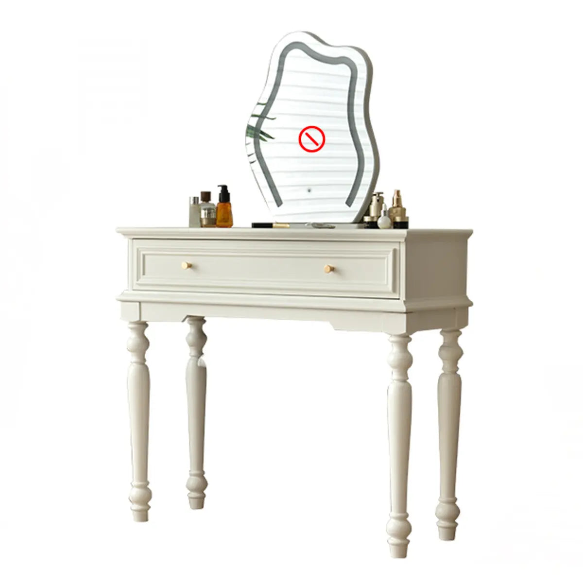 Rectangular Wood Black Makeup Vanity Set with Mirror — Black / Makeup Vanity & Dresser