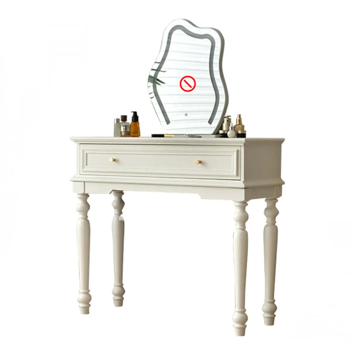 Rectangular Wood Black Makeup Vanity Set with Mirror — Black / Makeup Vanity & Dresser