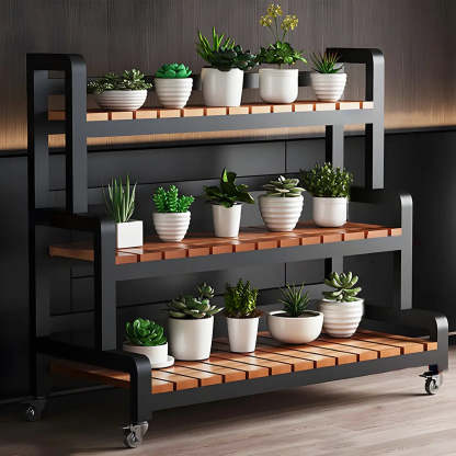 3-Tier Wood Plant Stand