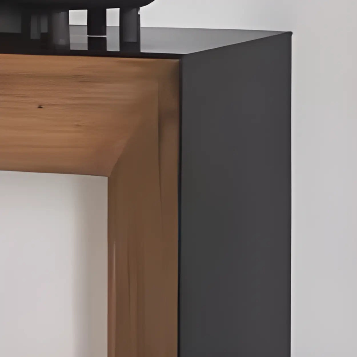 Rectangular Black Wood Double Pedestal Console Table