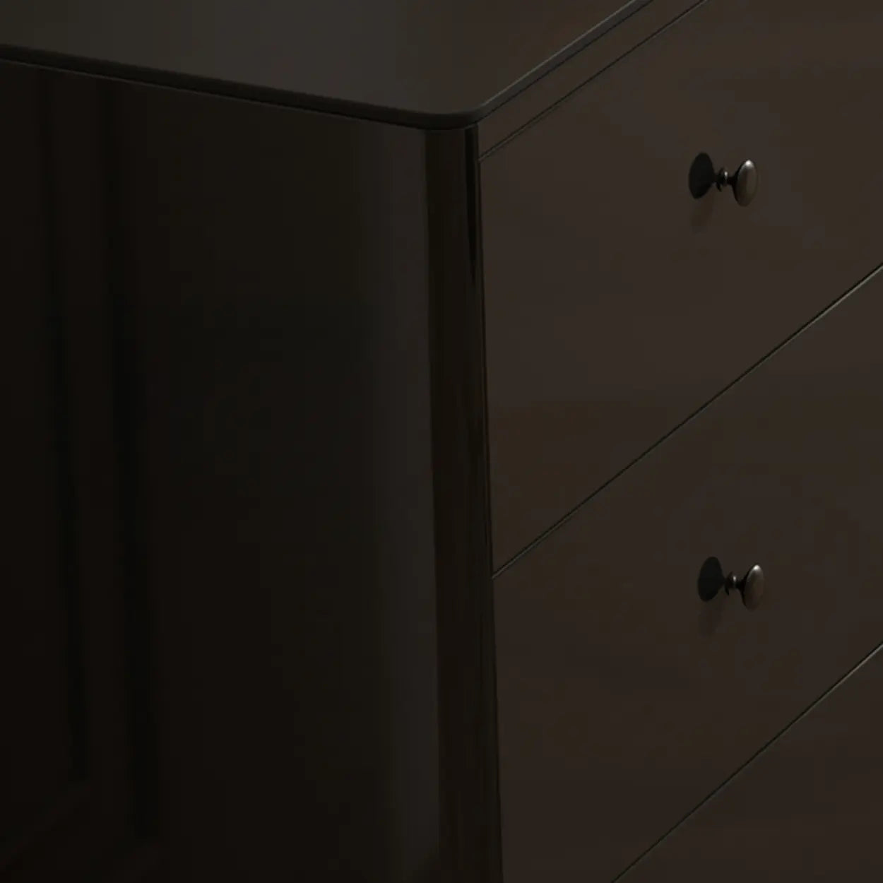 Rectangular Black Wood Floor Sideboard