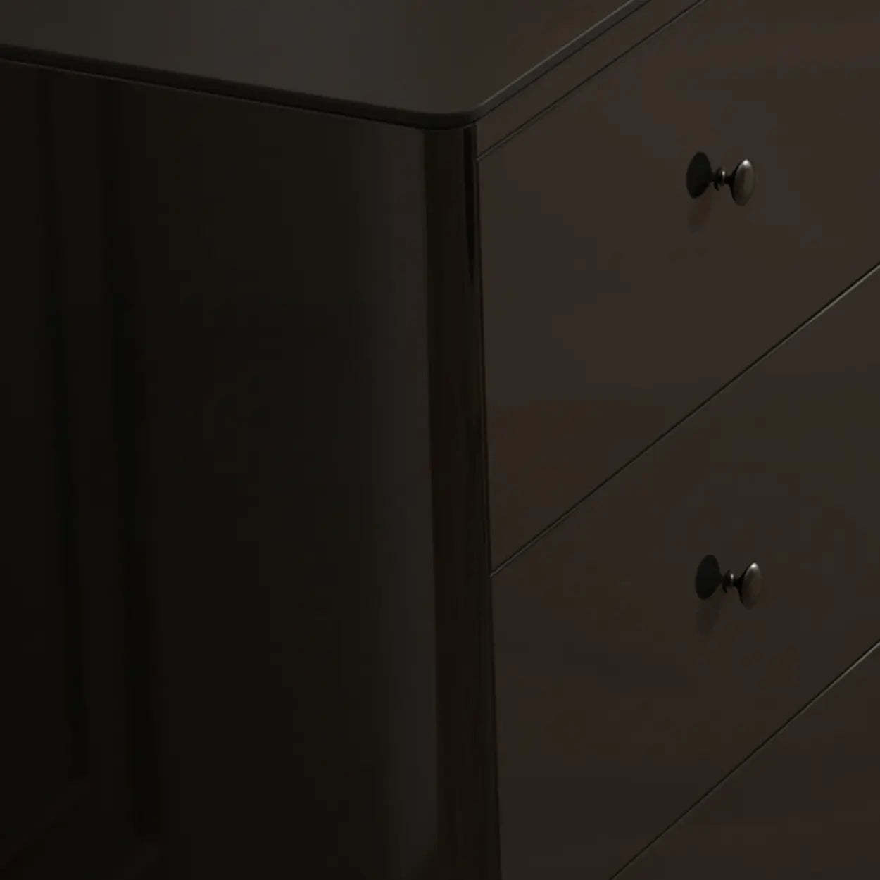 Rectangular Black Wood Floor Sideboard