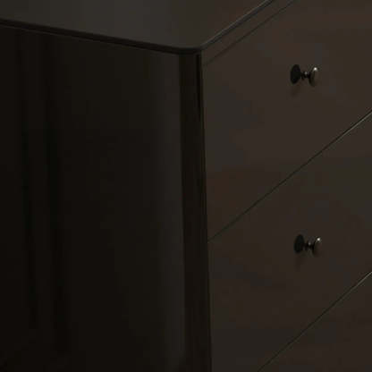 Rectangular Black Wood Floor Sideboard