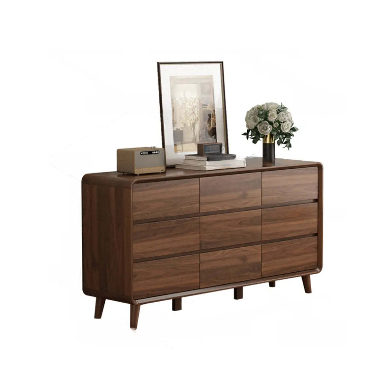 Brown Wood Rectangular Storage Dresser
