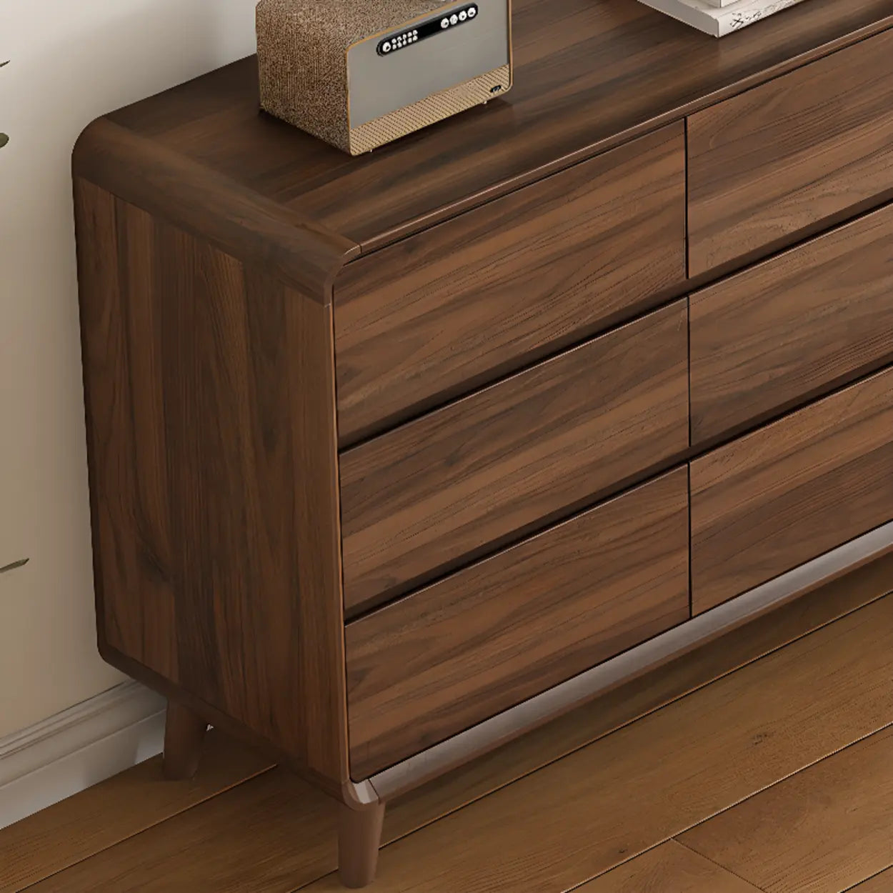 Brown Wood Rectangular Storage Dresser