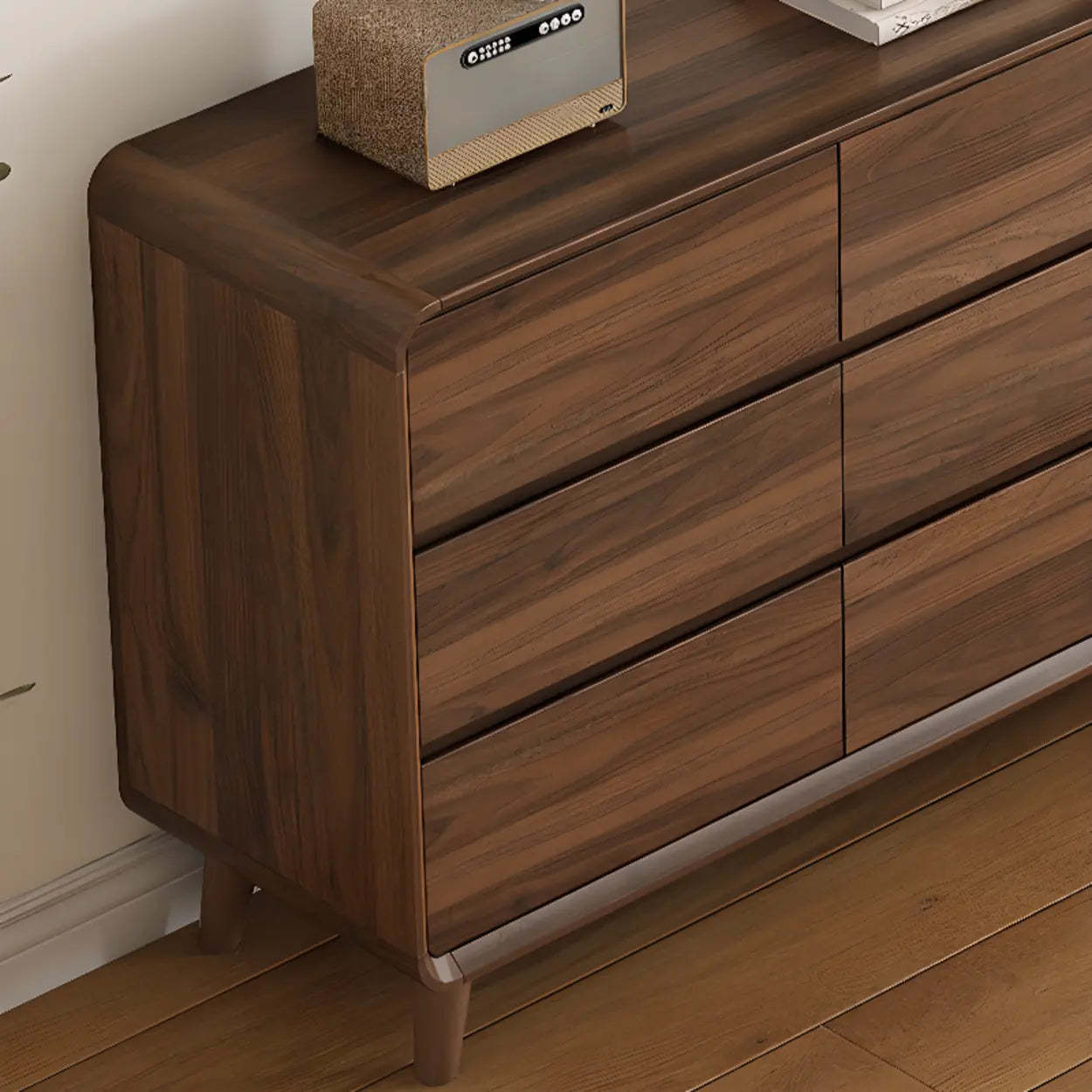 Brown Wood Rectangular Storage Dresser