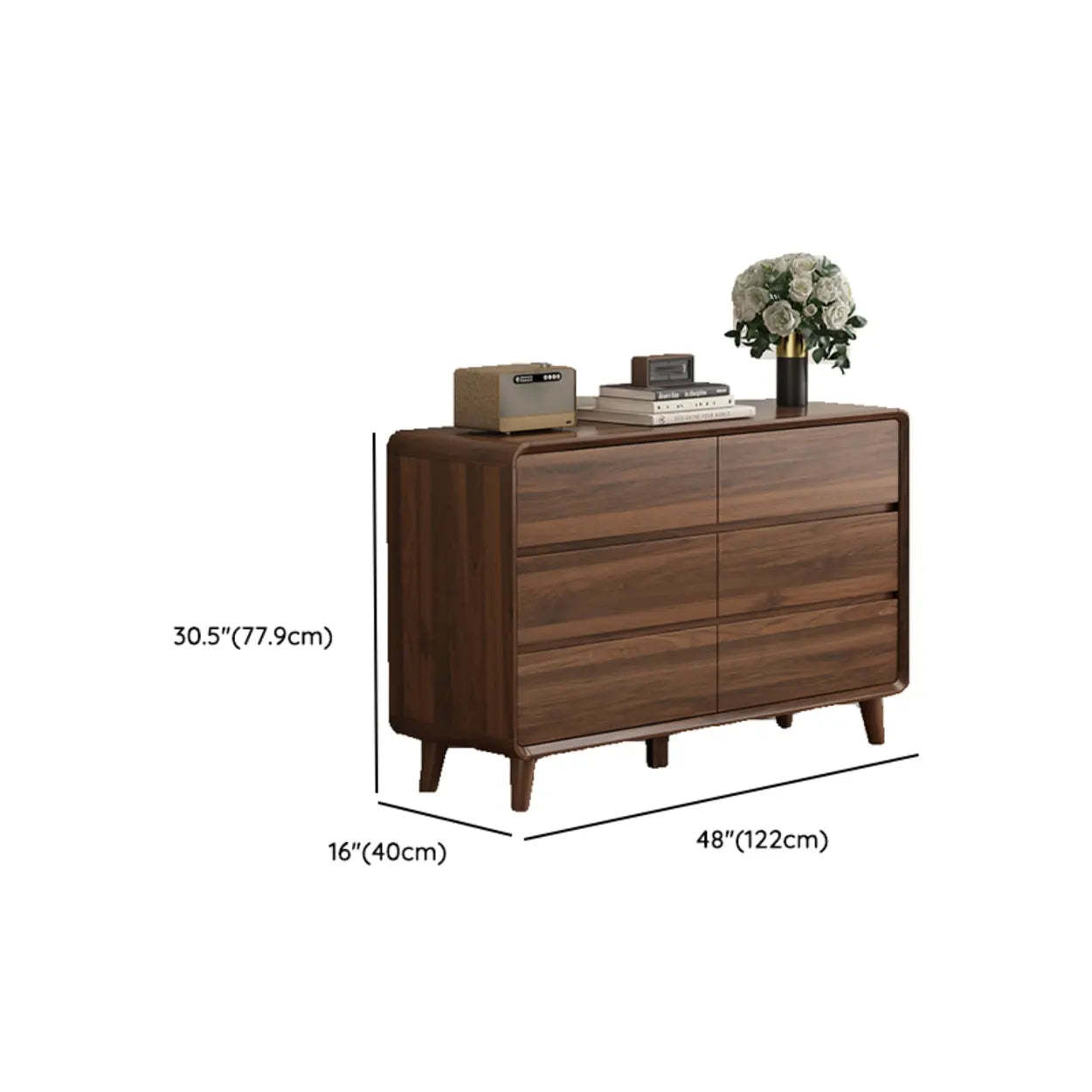 Brown Wood Rectangular Storage Dresser