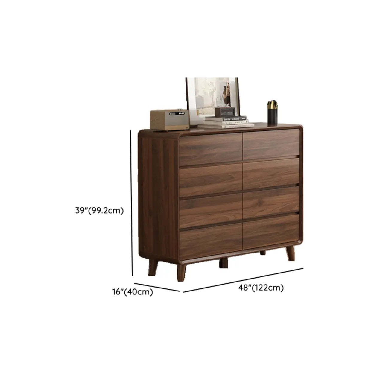 Brown Wood Rectangular Storage Dresser