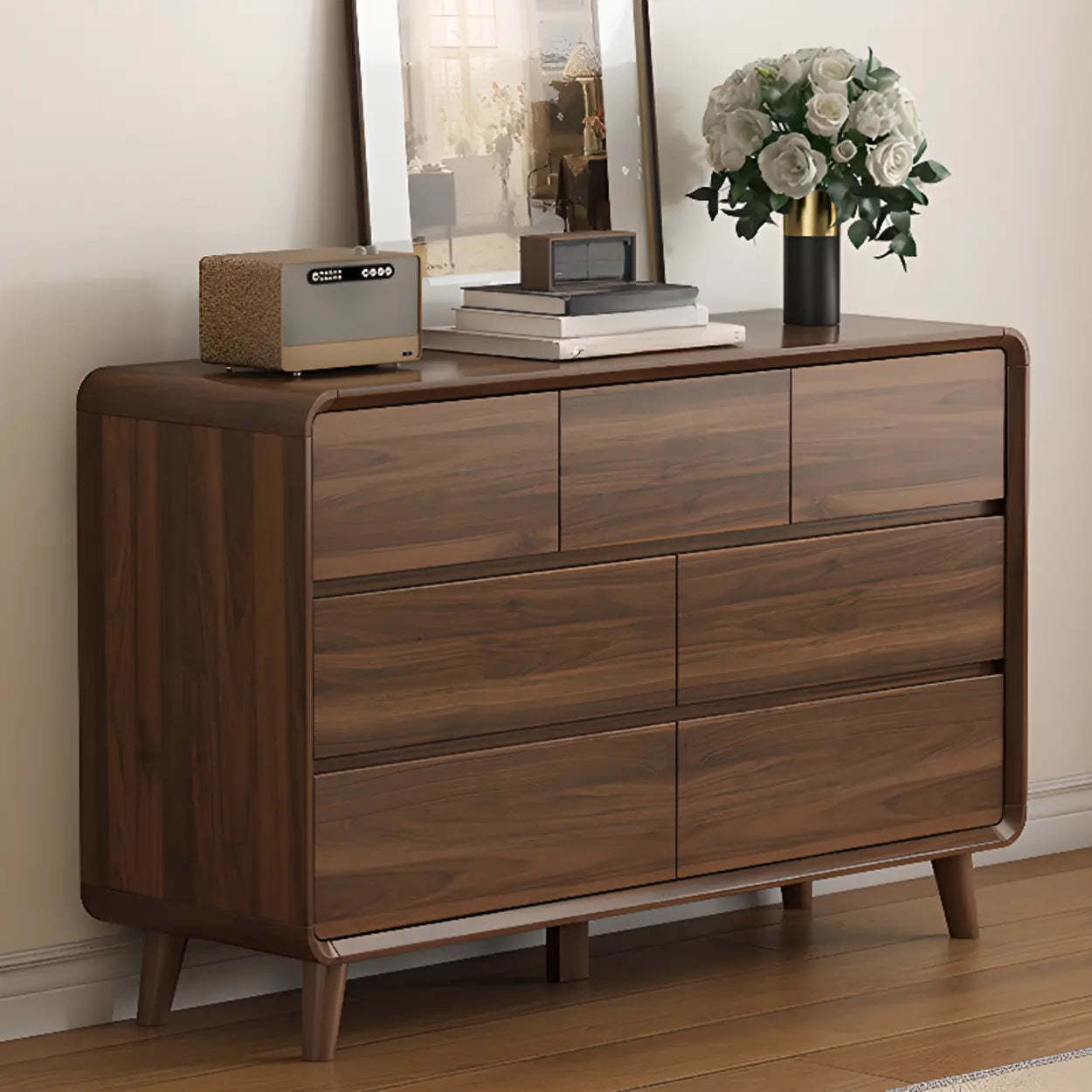 Brown Wood Rectangular Storage Dresser — 9