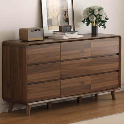 Brown Wood Rectangular Storage Dresser