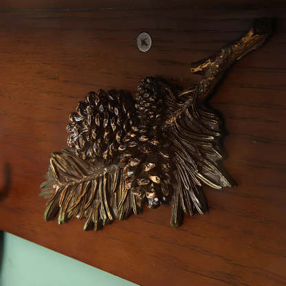 Brown Wood Wall-Mounted Shelf Coat Rack
