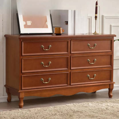 Beige Wood Drawer Dresser with Metal Handles — Cabinet Not Included / White