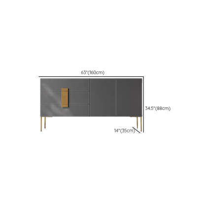 Rectangular Gray Wood Storage Console Table