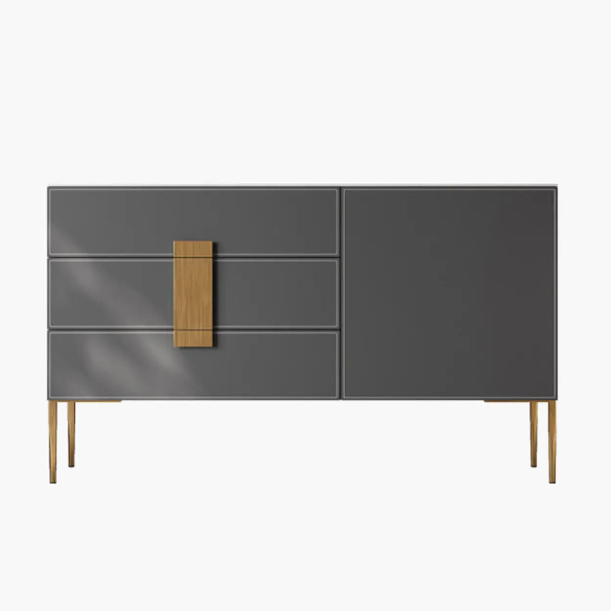 Rectangular Gray Wood Storage Console Table