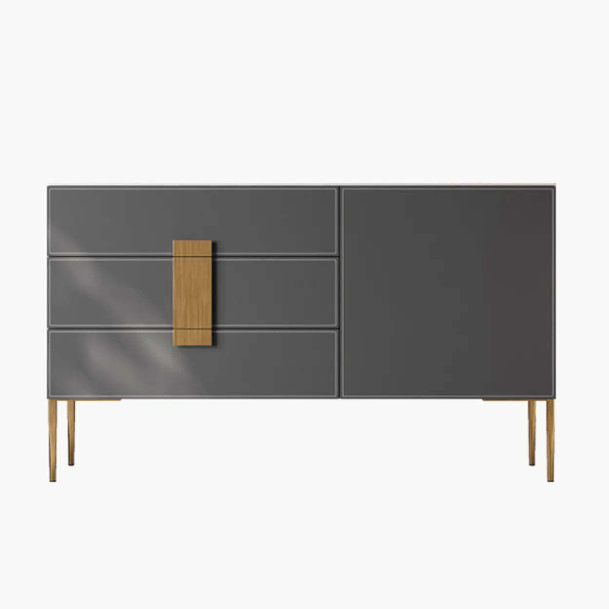 Rectangular Gray Wood Storage Console Table
