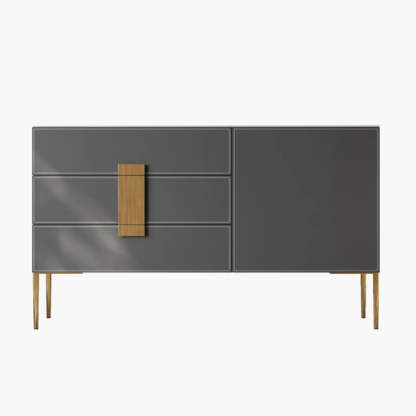 Rectangular Gray Wood Storage Console Table