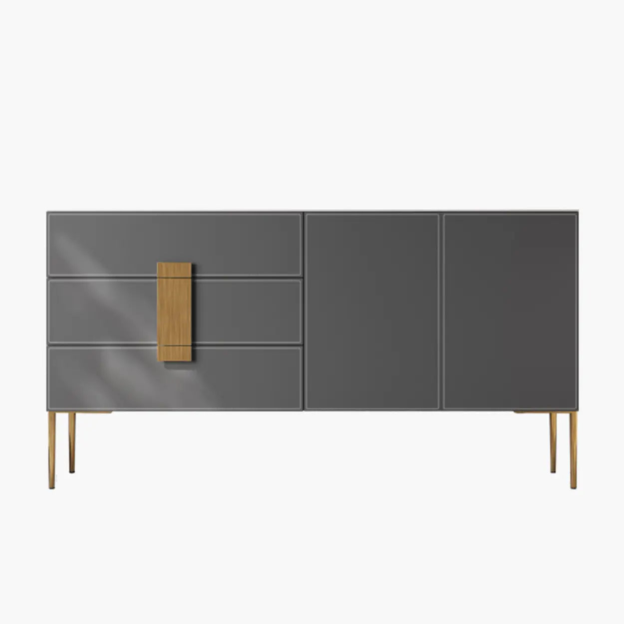 Rectangular Gray Wood Storage Console Table