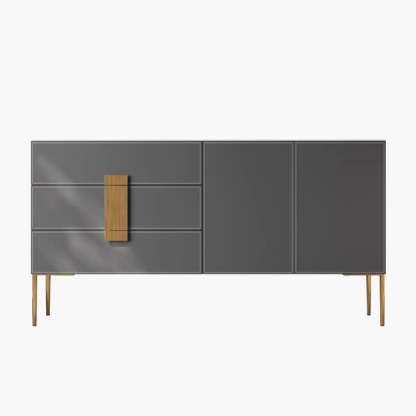 Rectangular Gray Wood Storage Console Table