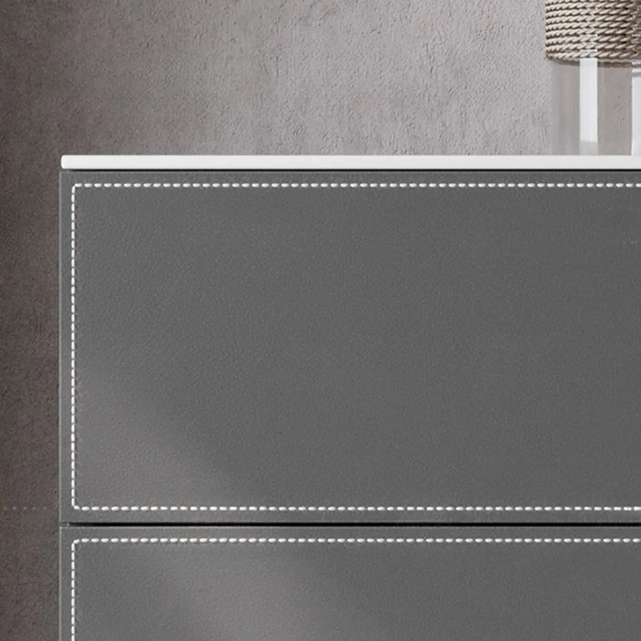 Rectangular Gray Wood Storage Console Table