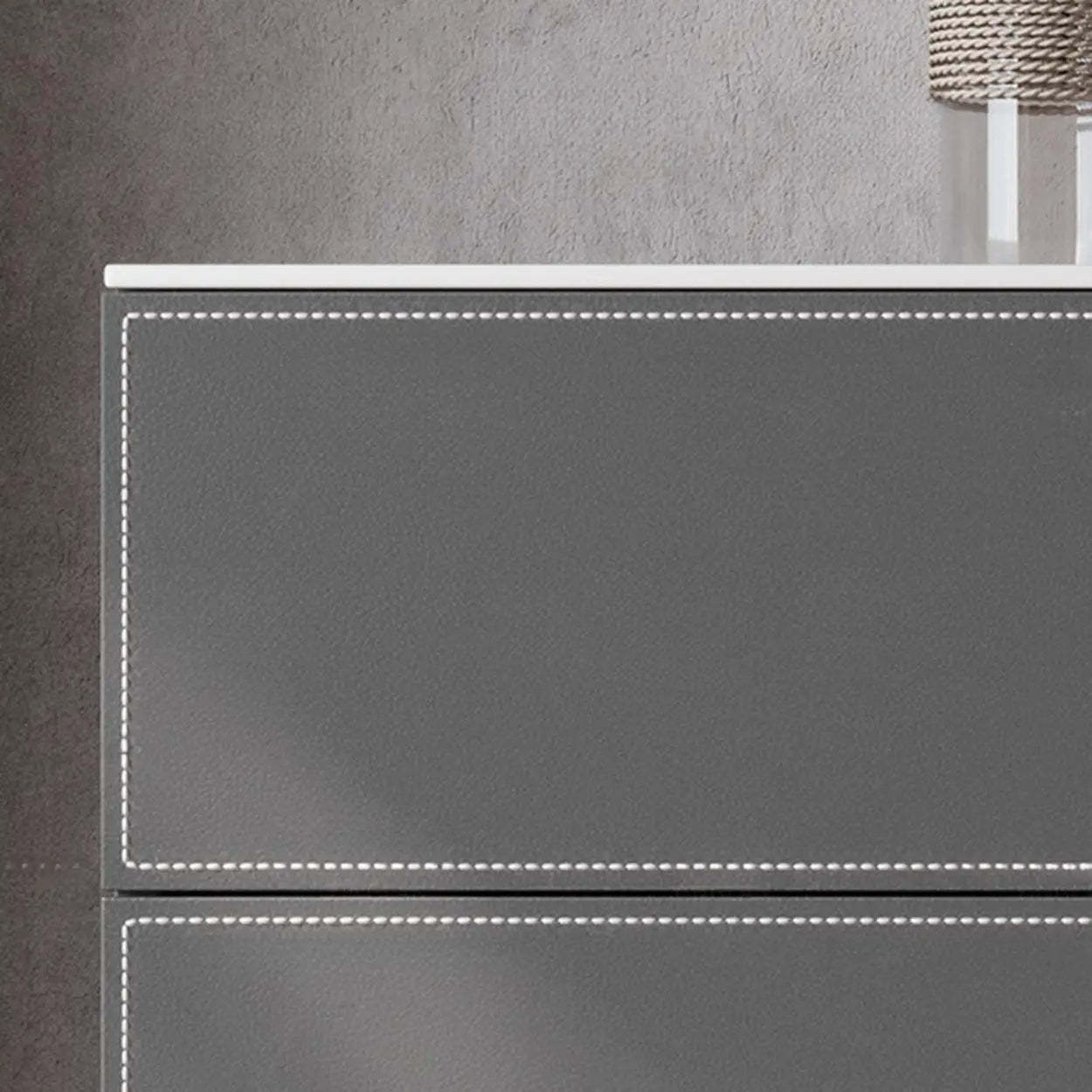 Rectangular Gray Wood Storage Console Table