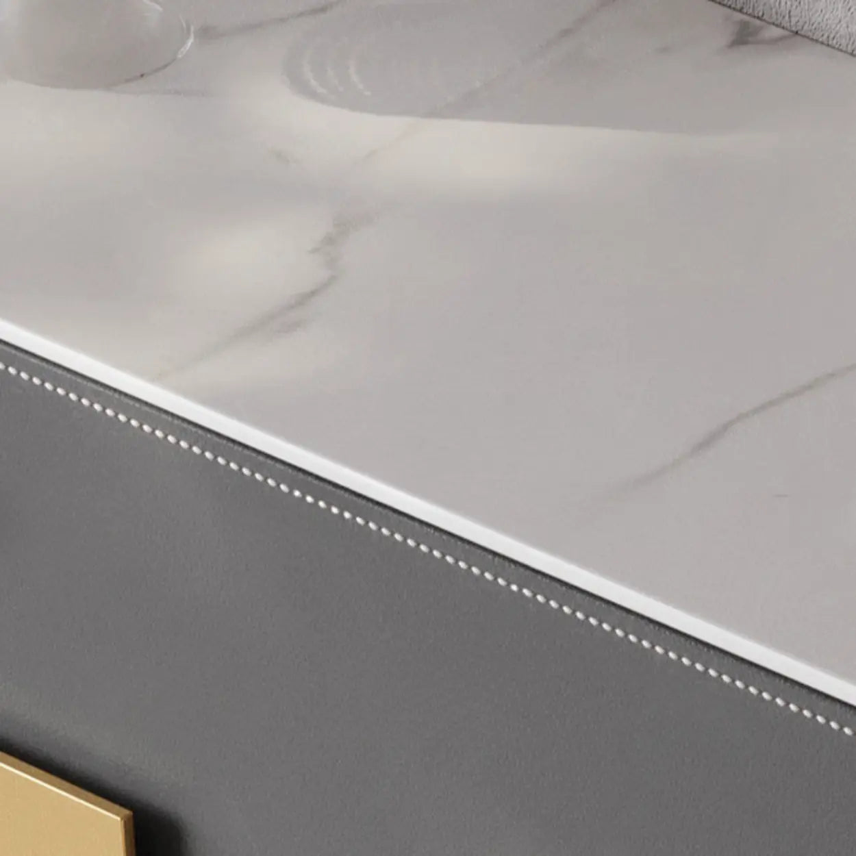 Rectangular Gray Wood Storage Console Table