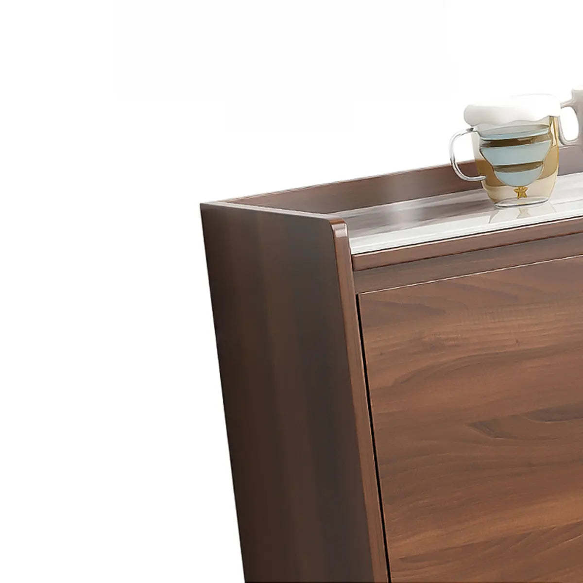 Nut-Brown Wood Rectangular Kitchen China Cabinet — Wood / Nut-Brown