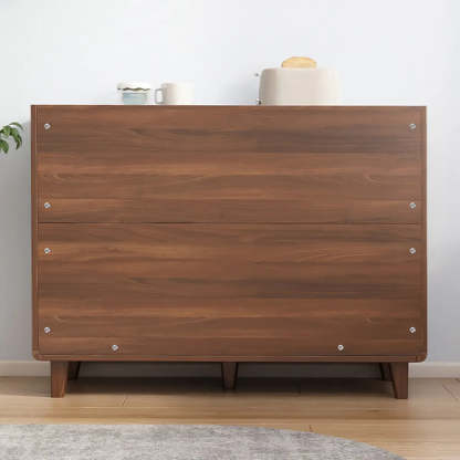 Nut-Brown Wood Rectangular Kitchen China Cabinet — Wood / Nut-Brown