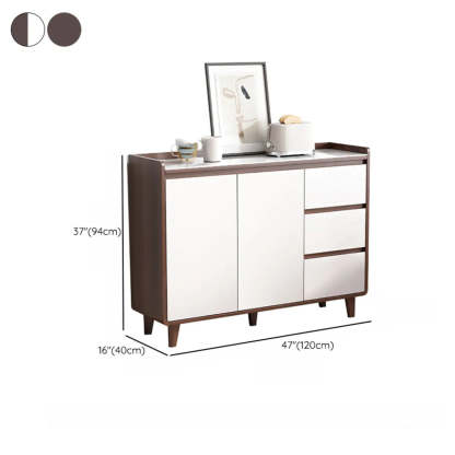 Nut-Brown Wood Rectangular Kitchen China Cabinet
