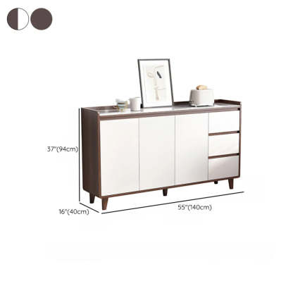 Nut-Brown Wood Rectangular Kitchen China Cabinet