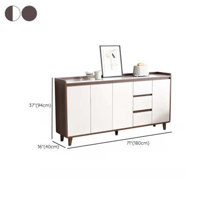 Nut-Brown Wood Rectangular Kitchen China Cabinet