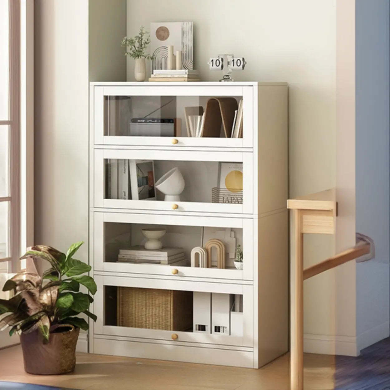 Lighom modern storage rectangular white wine cabinets — 31.5" L x 11.8" W x 52.8" H
