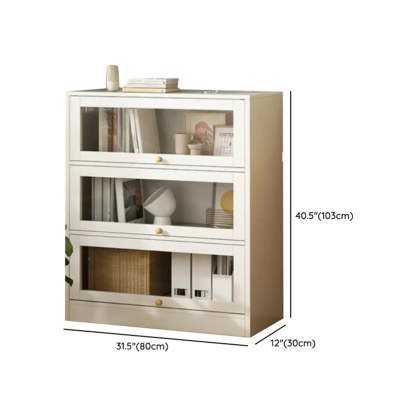 White Rectangular Wood Display Cabinet