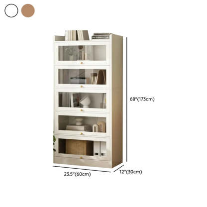 White Rectangular Wood Display Cabinet