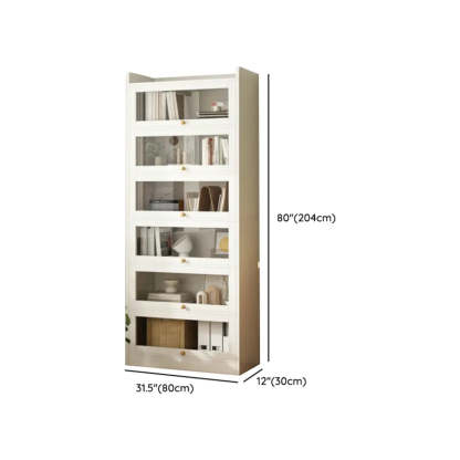 White Rectangular Wood Display Cabinet