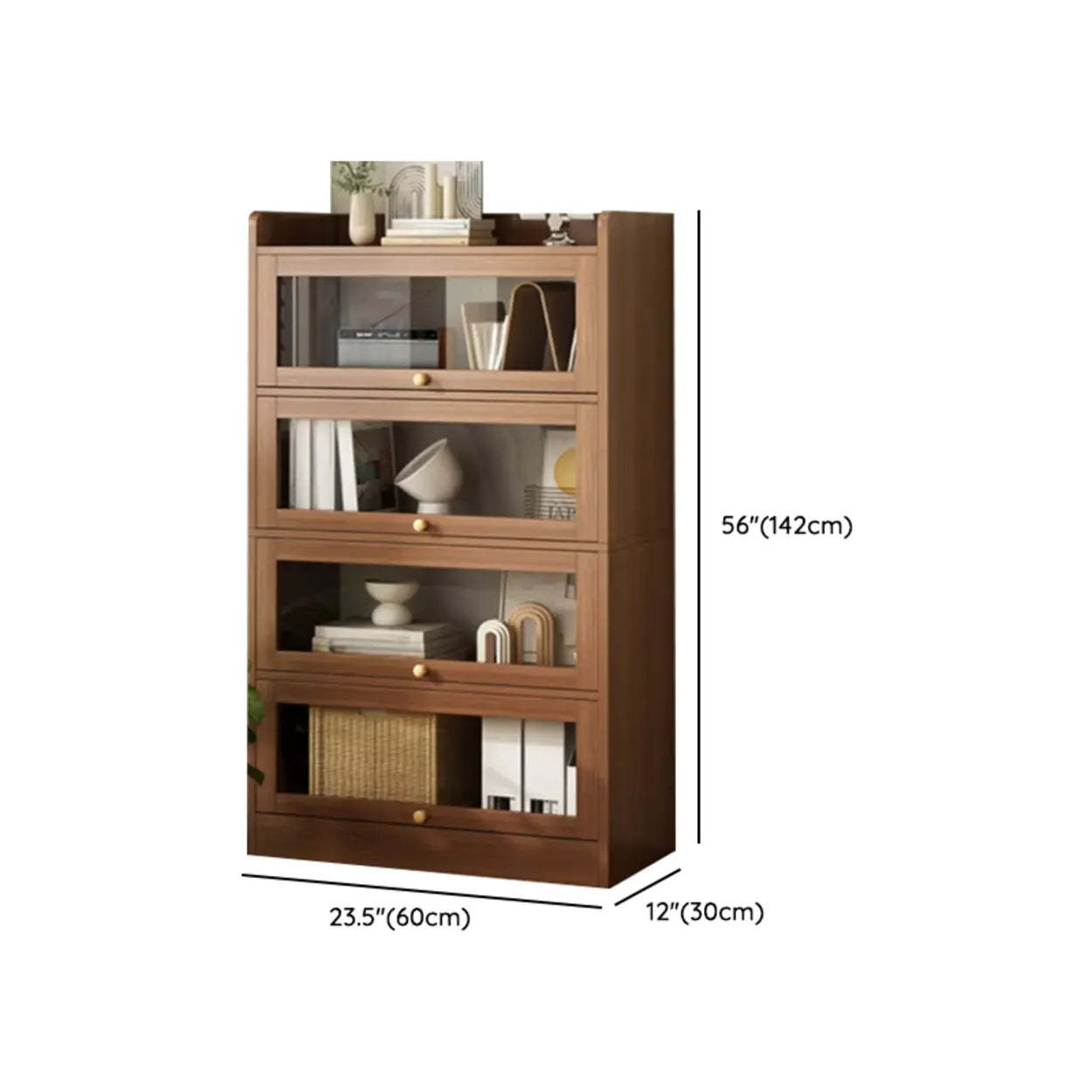 White Rectangular Wood Display Cabinet