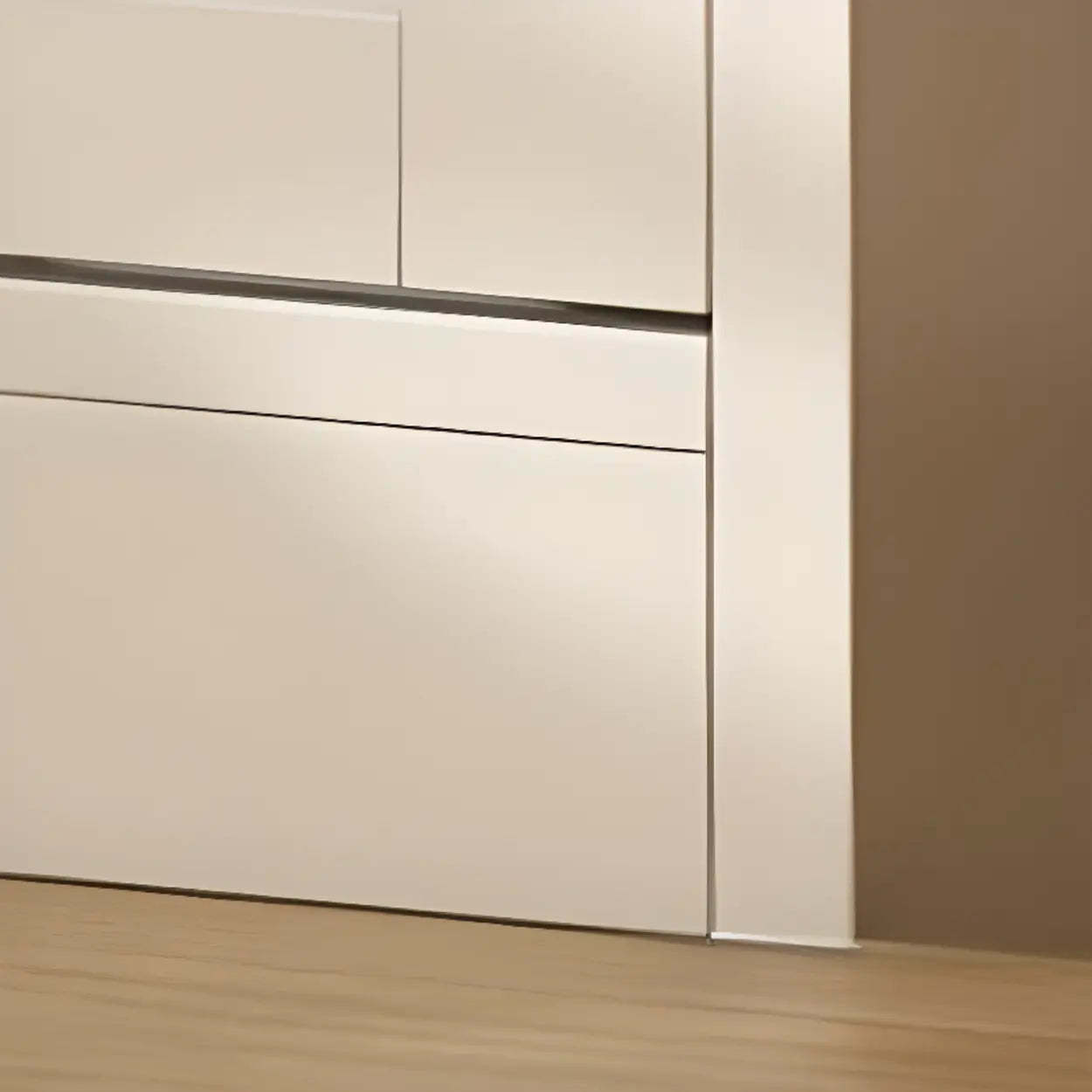 White Rectangular Wood Display Cabinet — White