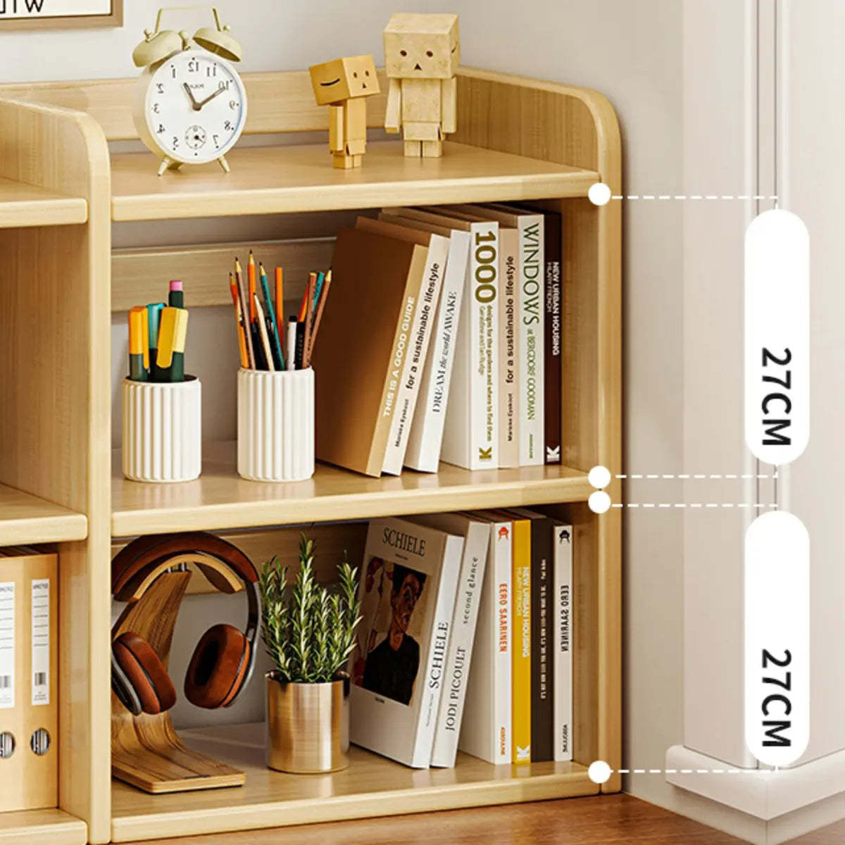 Dark Walnut Rectangular Wood 2-Tier Display Cabinet — Natural