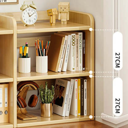 Dark Walnut Rectangular Wood 2-Tier Display Cabinet — Natural